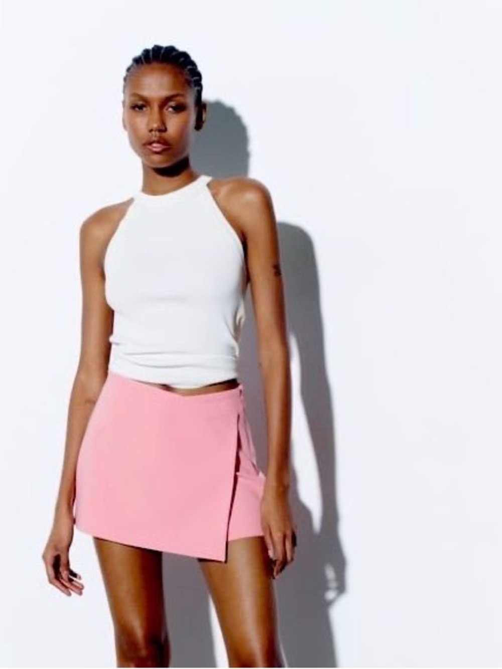Zara Pink Crepe Mini Skort 💞